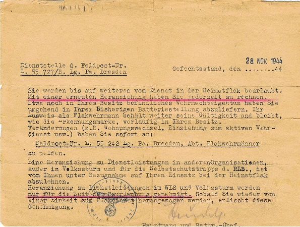 Wehrpass army bridge pioneer and Flak helper Dresden 1944 - Image 2
