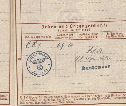 Wehrpass Landwehr-Infanterie-Regiment 119 1914-1917 EK2 - Image 7