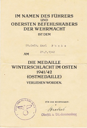 Award docs NCO Panzer-Pionier-Bataillon 127 Russia Saarpfalz - Image 4