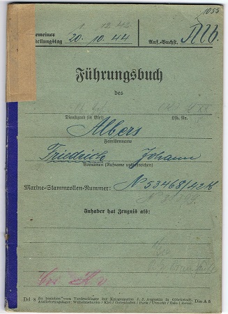 Führungsbuch Marine-Pionier Oberbauamt Wilhelmshaven Westwall