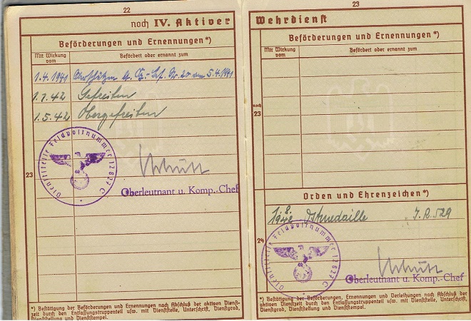 Wehrpass corporal IR529 299.ID KIA 1942 Southern Russia - Image 5