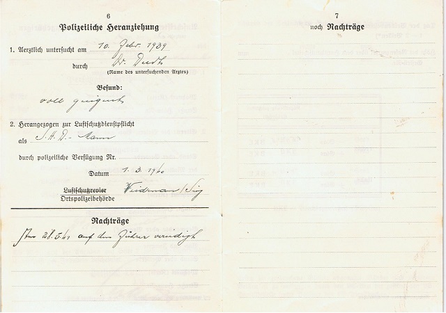 Luftschutz pass and Wehrpass SHD-Mann Giesen 1940-1942 - Image 5