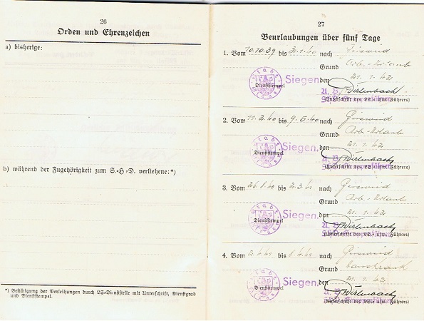 Luftschutz pass and Wehrpass SHD-Mann Giesen 1940-1942 - Image 7