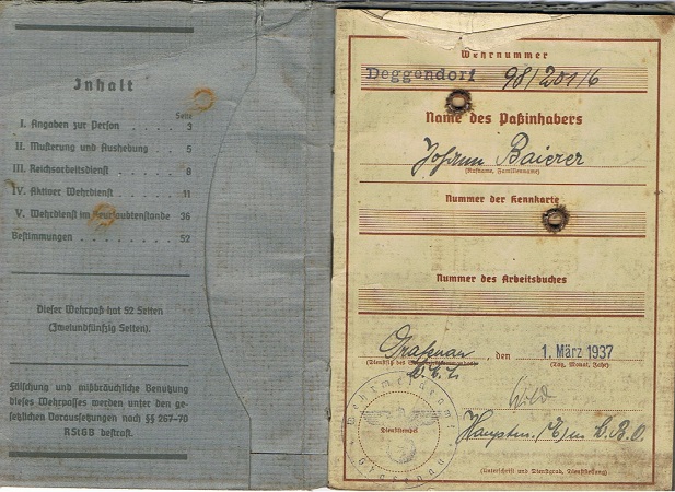 Wehrpass 1937 tailor Grafenau - Image 2