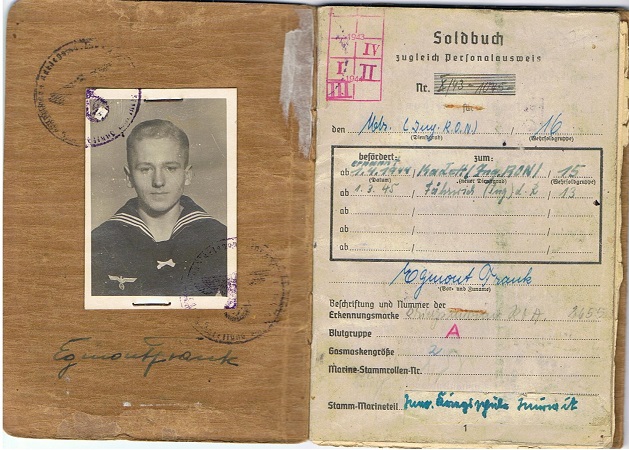 Soldbuch Fähnrich Ing. SMS Schleswig Holstein navy schools - Image 2