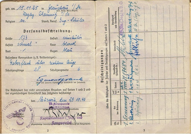 Soldbuch Fähnrich Ing. SMS Schleswig Holstein navy schools - Image 3
