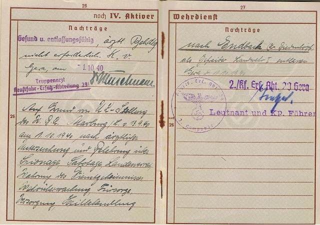 Wehrpass workbook Gefreiter transport 52.ID France maginot line - Image 4