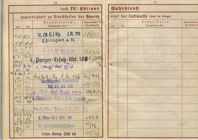 Wehrpass Feldwebel IR526 298.ID army construction Russia Italy - Image 3