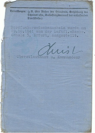 Bordfunkerschein Gefreiter Stuka-Schule 2 Graz Austria 1942 - Image 4