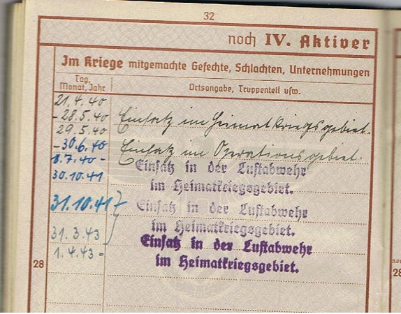 Wehrpass NCO Luftwaffe (ammunition) supply Köln Air District VI - Image 6