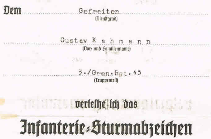 Infantry Assault Badge Gefreiter 21.Infanterie-Division 1944 - Image 2