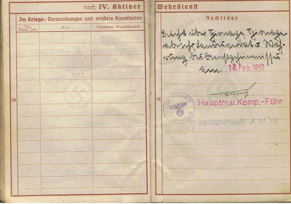 Wehrpass Weapons NCO T.A. Fortress units Westwall - Image 10