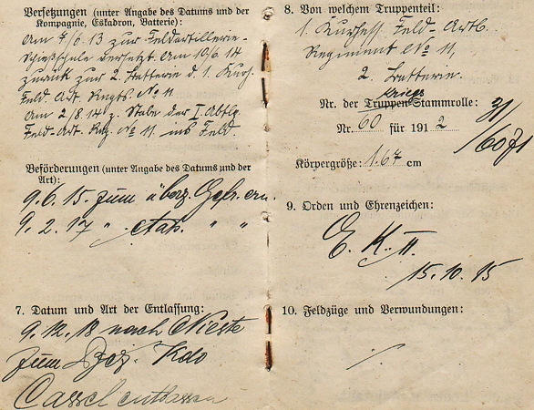 Wehrpass Militärpass Gefreiter Artillerie Nachrichten 1914-1918 - Image 4