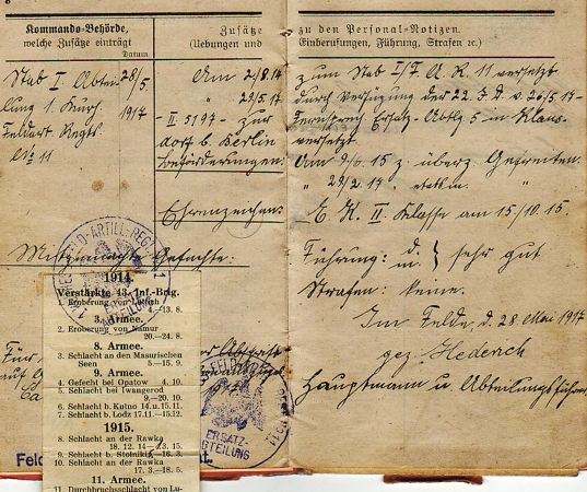 Wehrpass Militärpass Gefreiter Artillerie Nachrichten 1914-1918 - Image 5