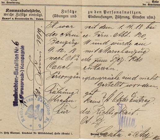 Wehrpass Militärpass Gefreiter Artillerie Nachrichten 1914-1918 - Image 7