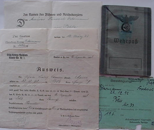 Wehrpass and documents Lance Corporal Mountain Troops
