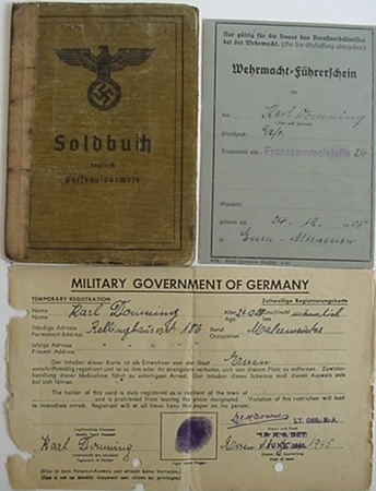 Soldbuch drivers licence Corporal Frontleitstelle Russia