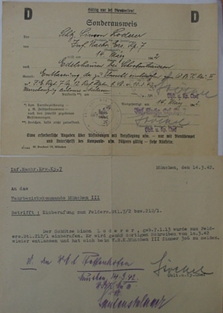 Documents Rifleman Infantry Intelligence replacements unit 1942