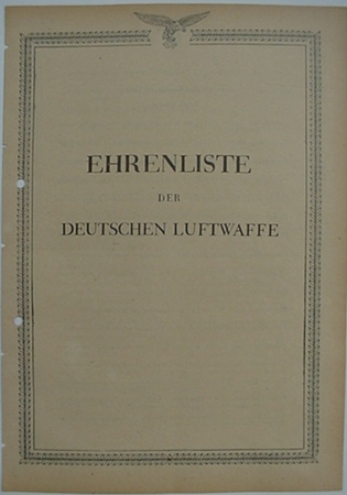Honor list German Cross in Gold October 1942 Luftwaffe