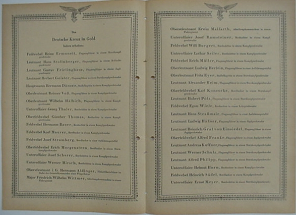 Honor list German Cross in Gold October 1942 Luftwaffe - Image 2