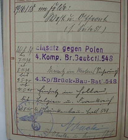 Wehrpass Sergeant Engineer Poland Holland Belgium France - Image 5