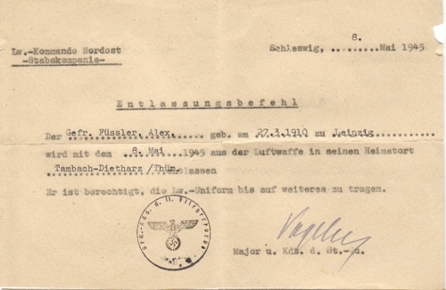 Wehrpass documents ground personnel NJG2 night fighter squadron - Image 6