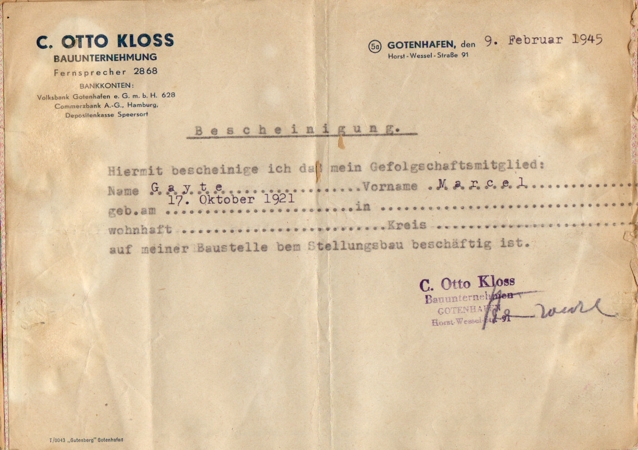 Fremdenpass French citizen working in Poland wounded 1945 - Image 5