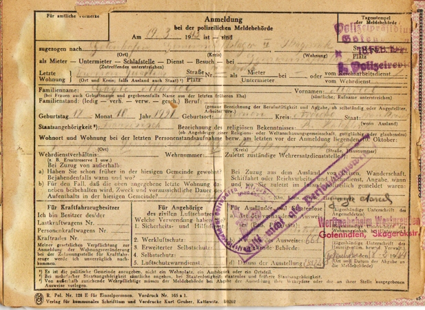 Fremdenpass French citizen working in Poland wounded 1945 - Image 6
