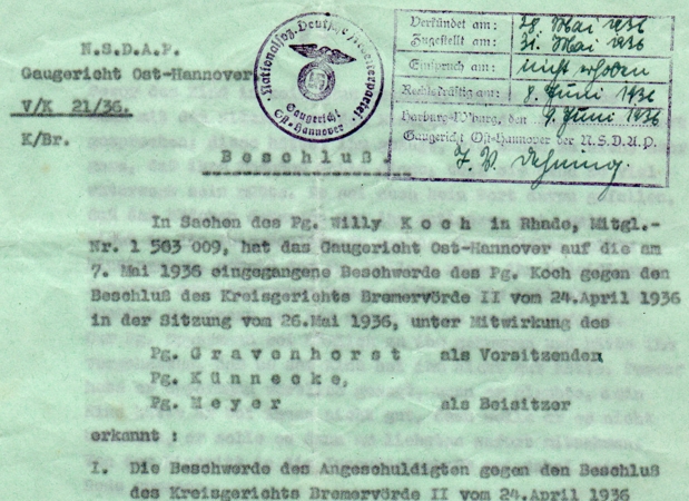 NSDAP grouping NSDAP court Hannover 1935-36 - Image 2