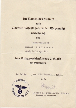 Grouping 7 awards NCO Infanterie-Regiment 282 98.ID 1942-44 - Image 3