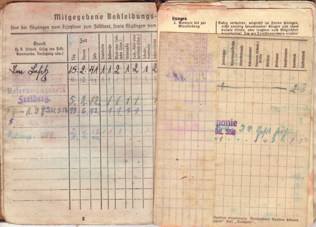 Soldbuch Obergefreiter 291.ID 338.ID Russia France 1941-44 - Image 5
