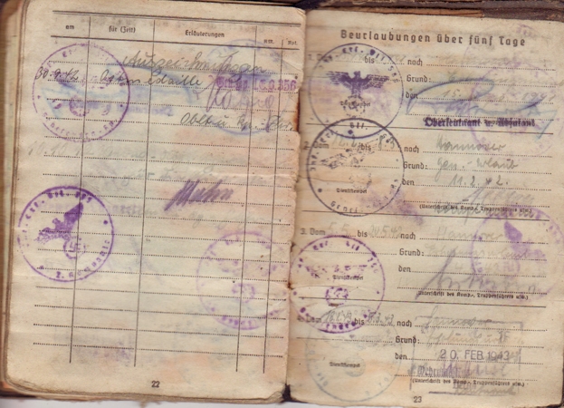 Soldbuch Obergefreiter 291.ID 338.ID Russia France 1941-44 - Image 7