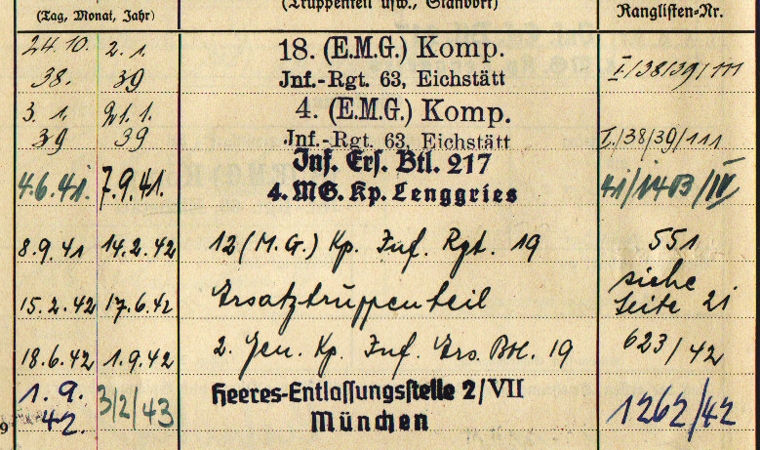 Wehrstammbuch Gefreiter IR19 7.Infanterie-Division Middle Russia - Image 4