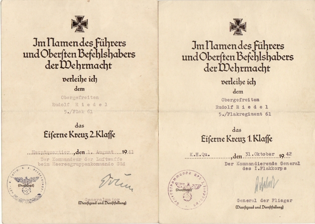 EK1 grouping Corporal Flakregiment 61 Greece Russia 5 awards - Image 2