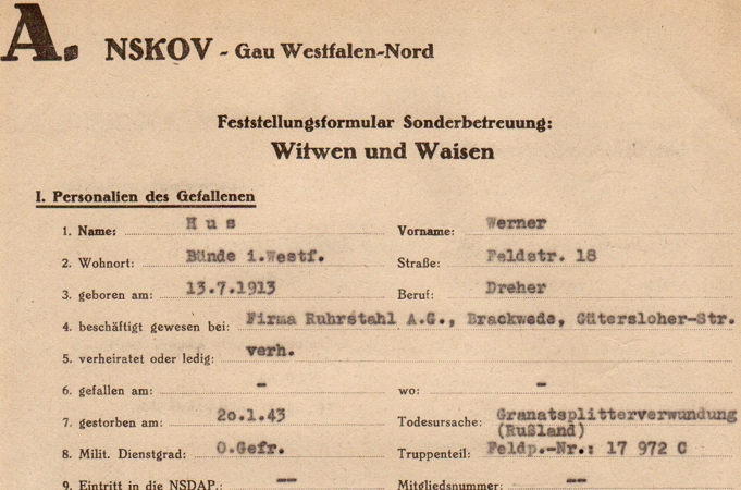 NSKOV documents Coproral AR227 227.ID Leningrad KIA 1943 - Image 2