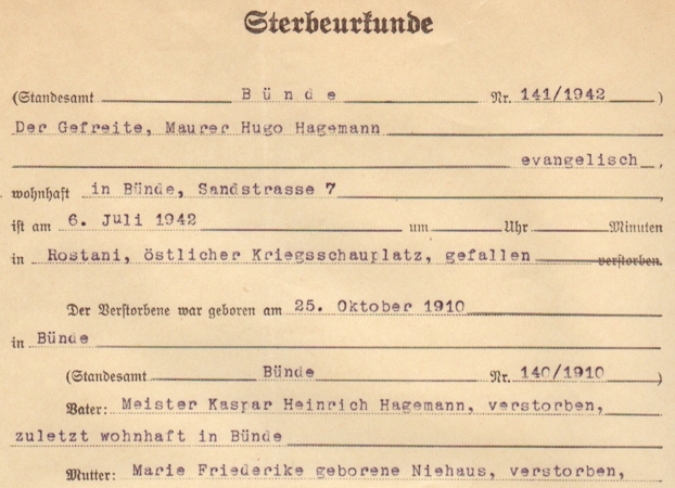 NSKOV documents soldier IR280 95.ID KIA 1942 Middle Russia - Image 2