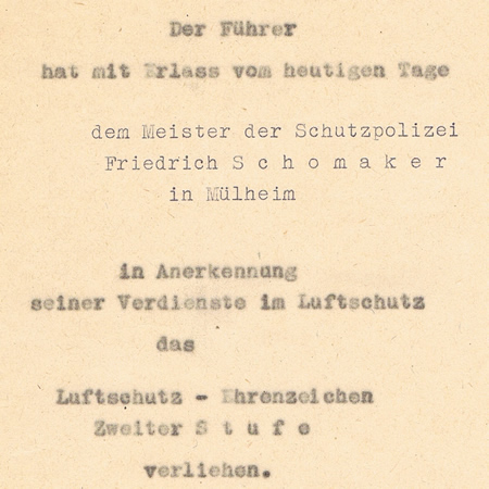 Award documents Meister Schutzpolizei 1943 Luftschutz KVK2 - Image 3