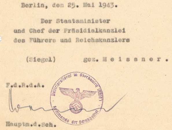 Award documents Meister Schutzpolizei 1943 Luftschutz KVK2 - Image 4