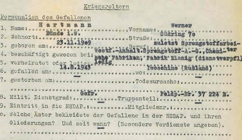 NSKOV documents Gefreiter 256.Infanterie-Division KIA 1943 - Image 2