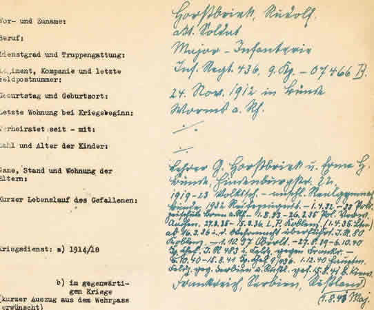 NSKOV documents Major Infantry 263.ID 132.ID KIA 1941 Kiew - Image 5