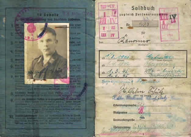 Soldbuch NCO Flak Feld-Division Russia cuff title Kurland - Image 2