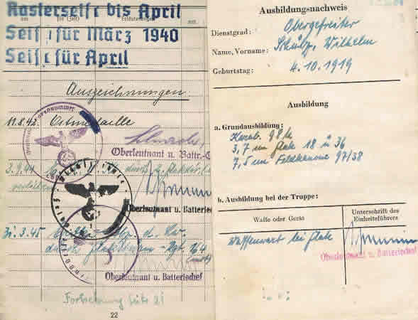 Soldbuch NCO Flak Feld-Division Russia cuff title Kurland - Image 7