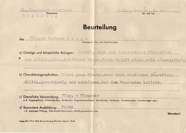 Wehrpass airplane mechanic Jagdgeschwader 106 1944-45 - Image 7
