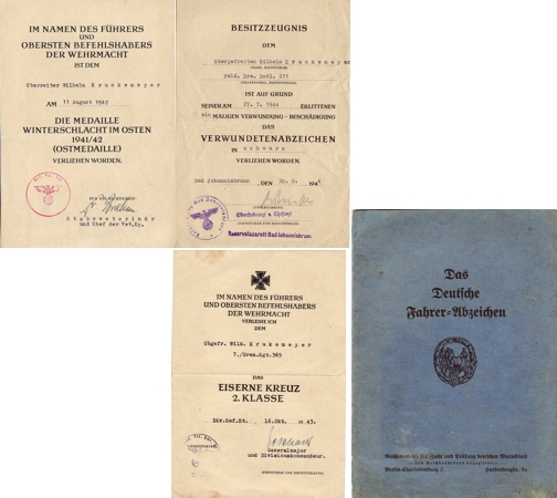 Award documents Corporal 211.Infanterie-Division France Russia