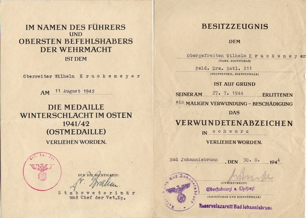 Award documents Corporal 211.Infanterie-Division France Russia - Image 2