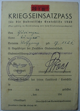 Student documents harvest assistance campaign 1940 - Image 3