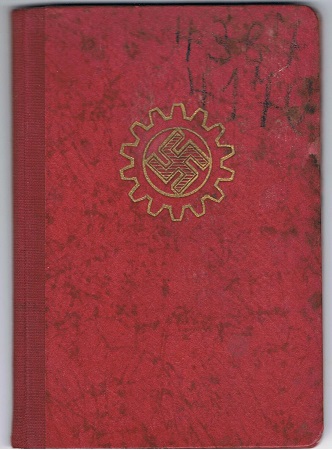 DAF memberships booklet miner Gau Köln-Aachen