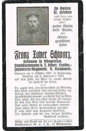 Landsturmmann 2.Bayer.Landwehr-Infanterie-Regiment Elsas 1915