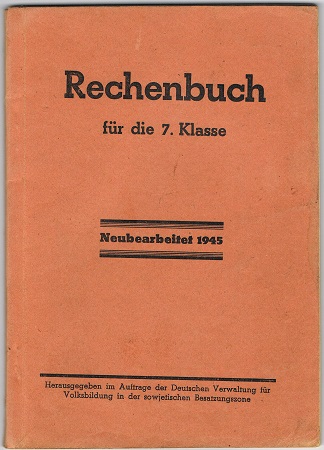 Mathematics school book 1945 Sowjetische Besatzungszone