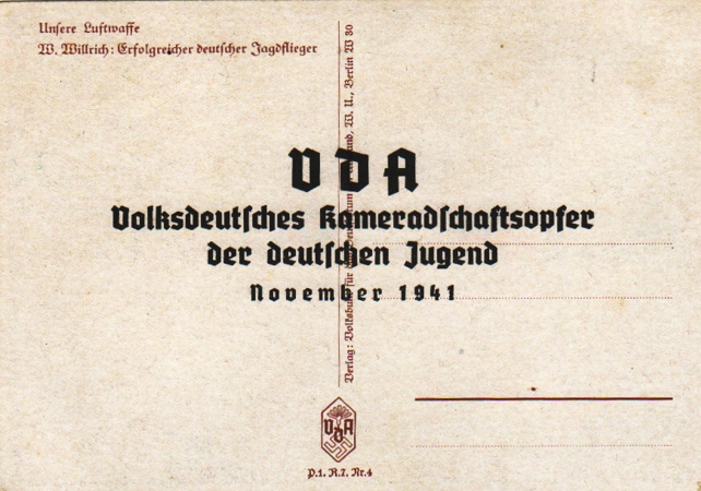 Willich DJ post card 1941 Unsere Luftwaffe - Image 2